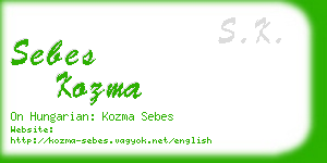 sebes kozma business card